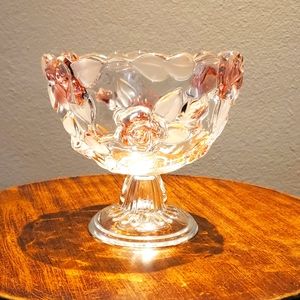 Mikasa bella Rosa vintage glass pedistal bowl